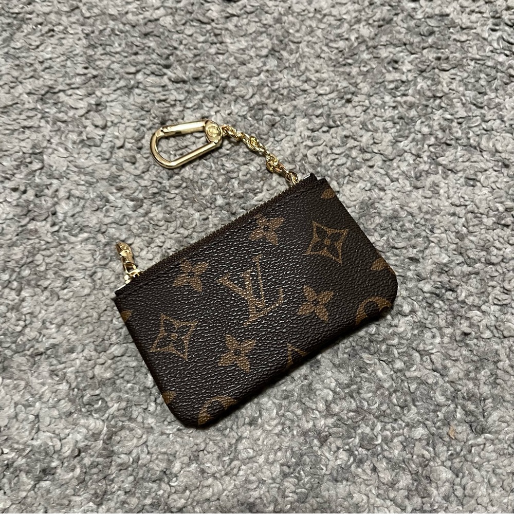 Louis Vuitton Brown Monogram Pouch with Gold Clasp